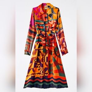 FARM RIO Graphic Scarves Shirtdress